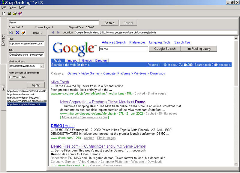 SnapRanking Extractor Screenshot